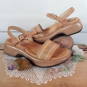 Aztec Dansko Clog Sandal Strappy Platform Slingback Buckle Lolita Boho Cottage ♡